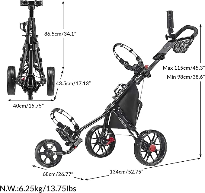 その他 Caddytek Amazon.com: Caddytek CaddyLite EZ Fold V8 Golf Push Cart